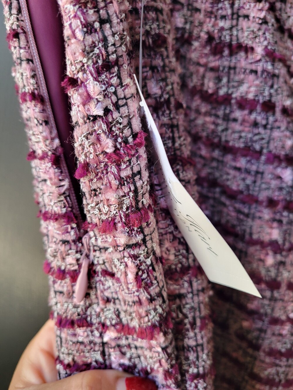 Judith Hart Collection Pink Tweed A Line Skirt Size 14 Zipper NWT Retail $59.00 - Picture 7 of 11